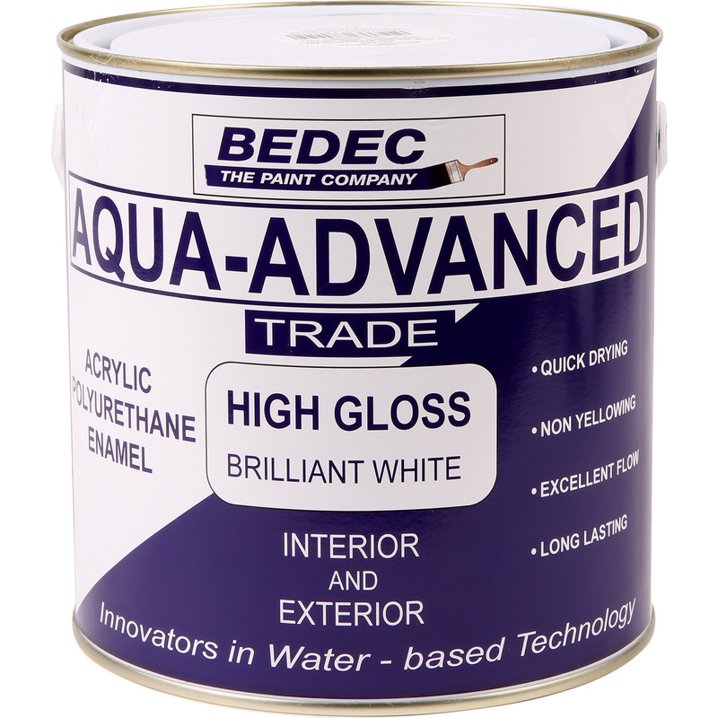 Bedec Aqua Advanced High Gloss Paint Brilliant White 2.5L