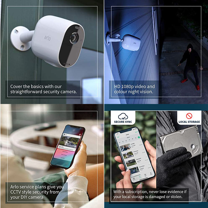 Arlo Essential Smart XL Spotlight Security Camera - Long Battery Life White