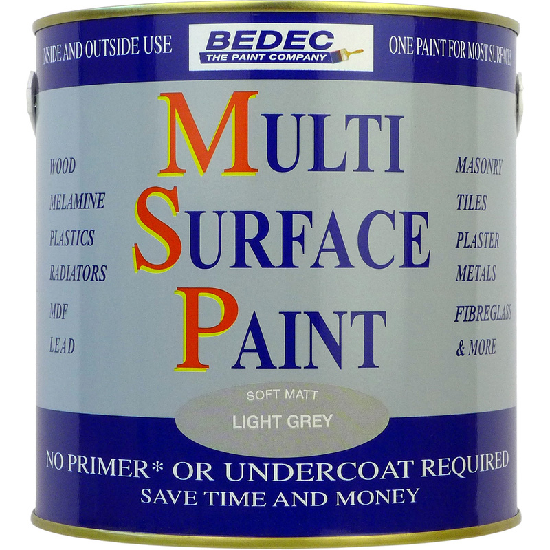 Bedec Multi Surface Paint Matt Light Grey 2.5L