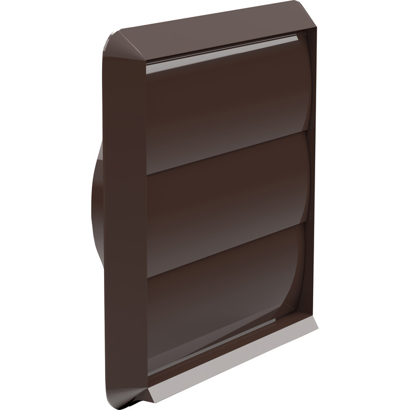 Wall Outlet Gravity Flap 100mm Brown
