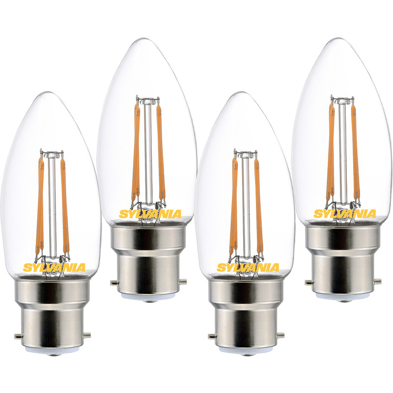 Sylvania LED Filament Clear Candle Lamp 4.5W BC (B22) 470lm