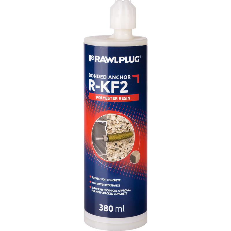 Rawlplug R-KF2- Polyester Resin with 2 Nozzles 380ml