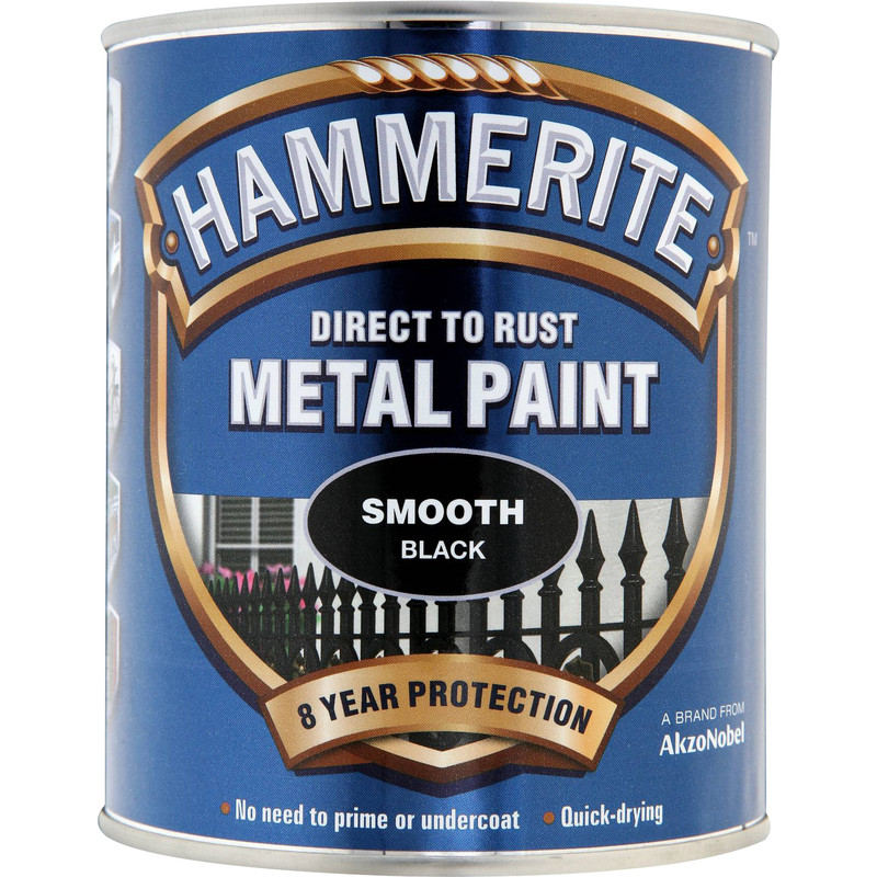 Hammerite Metal Paint Smooth Black 750ml