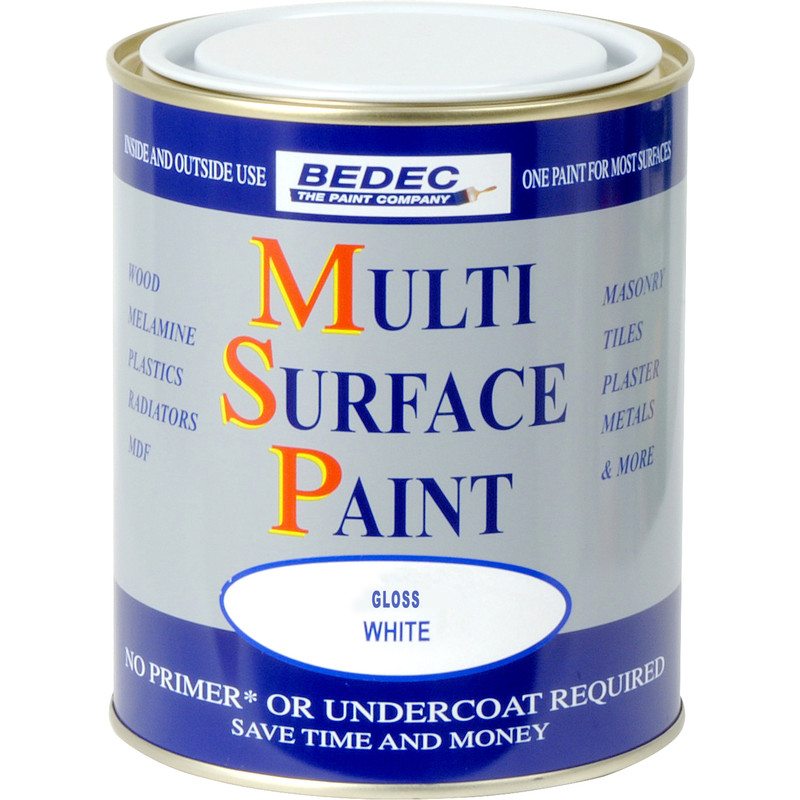 Bedec Multi Surface Paint Gloss White 750ml