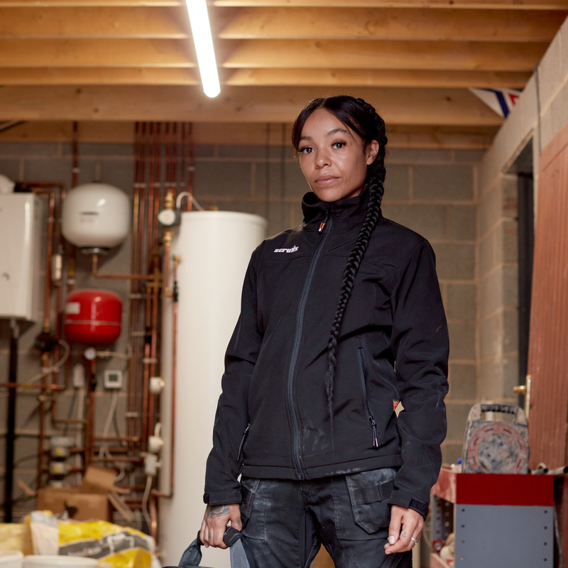 Scruffs Women's Trade Softshell Jacket Black Size 8