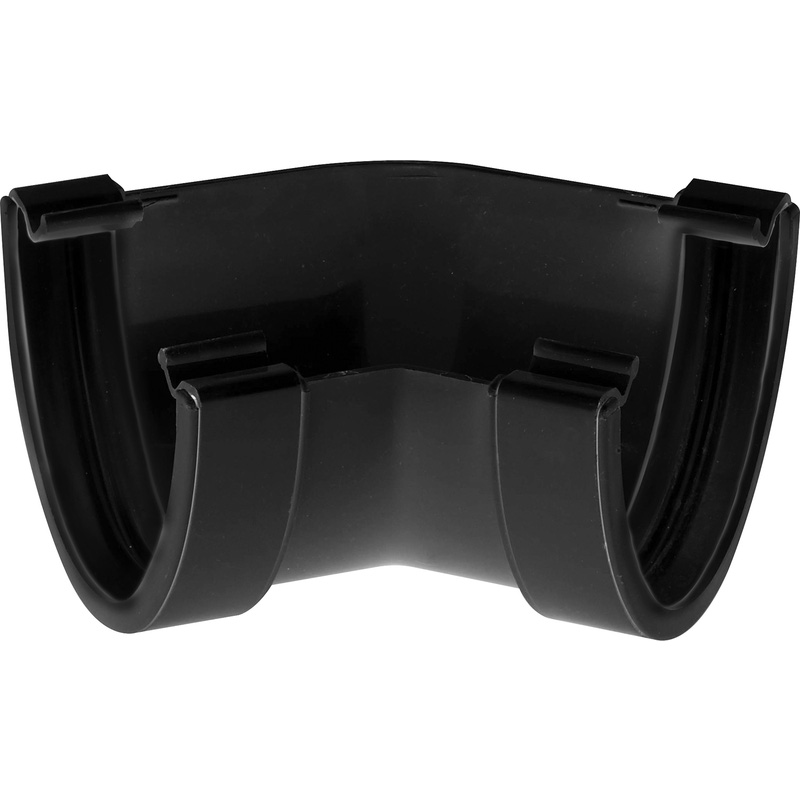 120mm Deep Flow Gutter Angle 135° Black