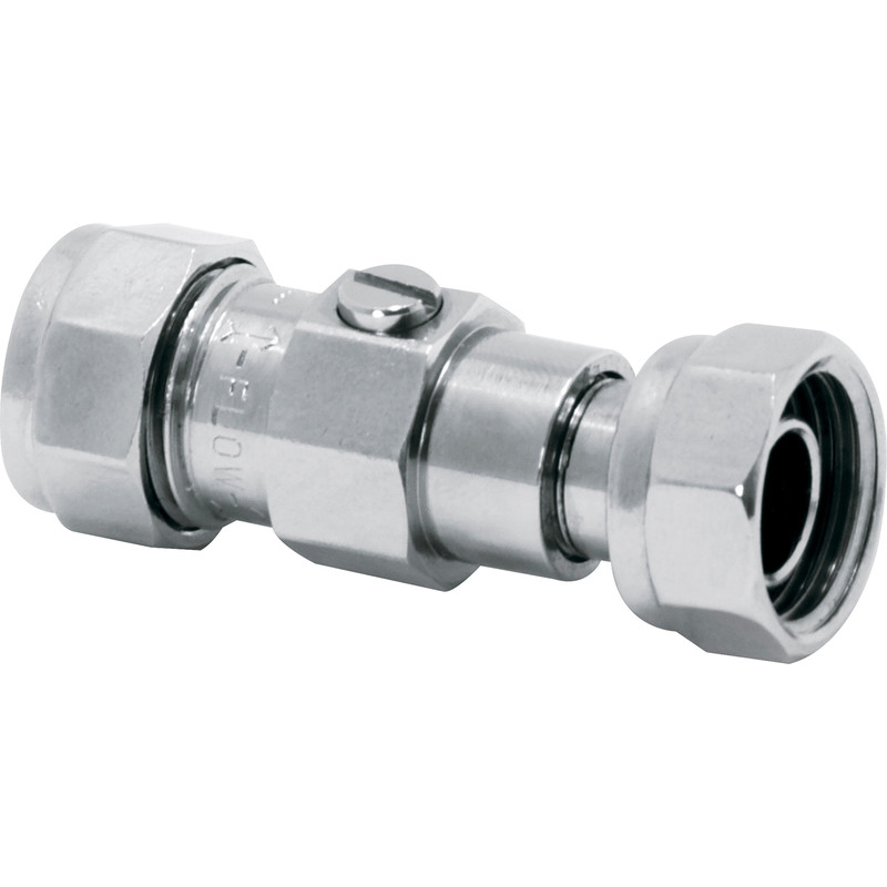 Pegler Chrome Plated Service Valve 15mm x 1/2"
