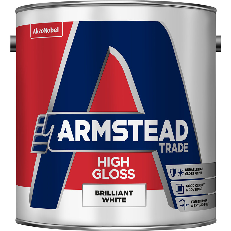 Armstead Trade High Gloss Paint Brilliant White 2.5L