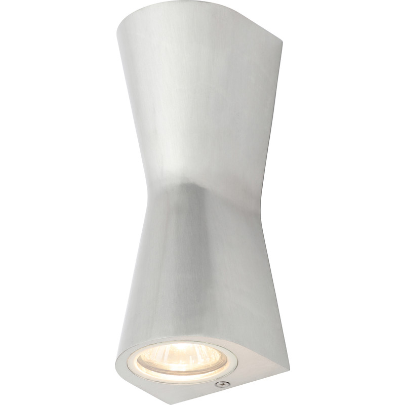 Skye Double Cone IP44 GU10 Wall Light 2 x GU10 Stainless Steel