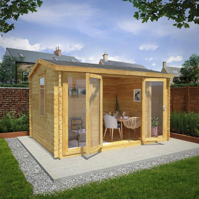 Mercia Home Office Director Log Cabin 4m x 3m - 28mm Double Glazed