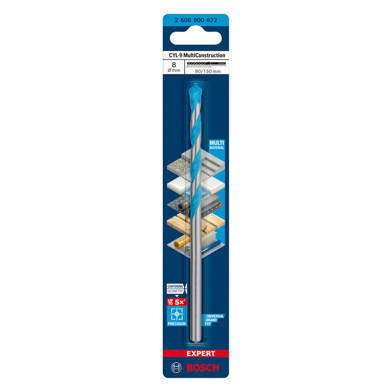 Bosch Expert CYL-9 Multi Construction TCT Drill Bit 8.0 x 150mm