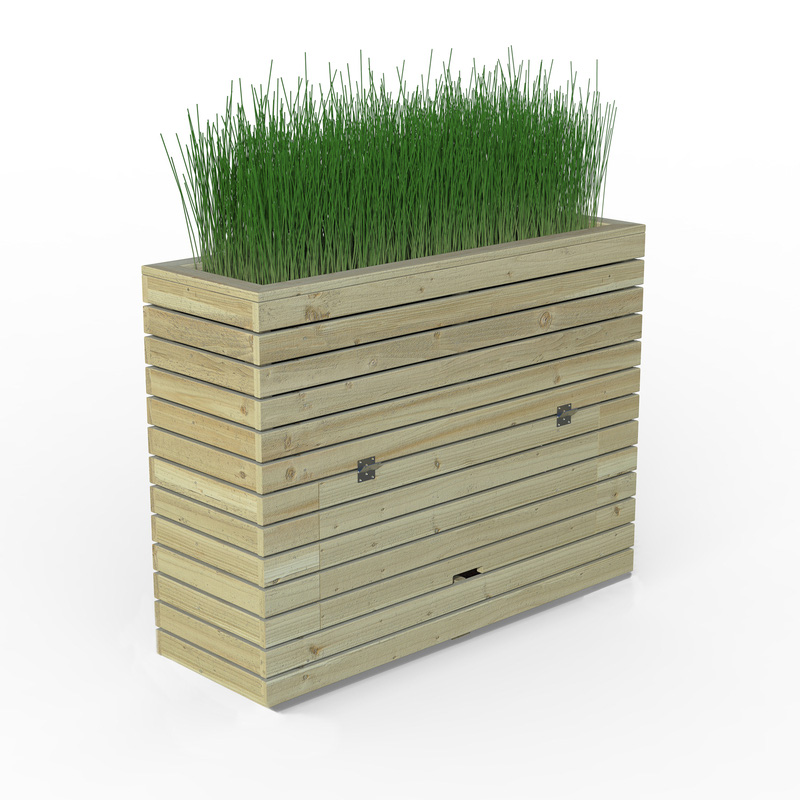 Forest Garden Tall Linear Planter with Storage 120 x 40 x 91.1cm