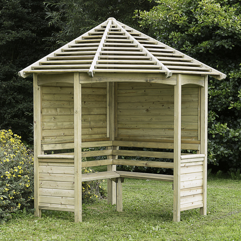 Forest Garden Venetian Corner Arbour 250cm (h) x 233cm (w) x 161cm (d)