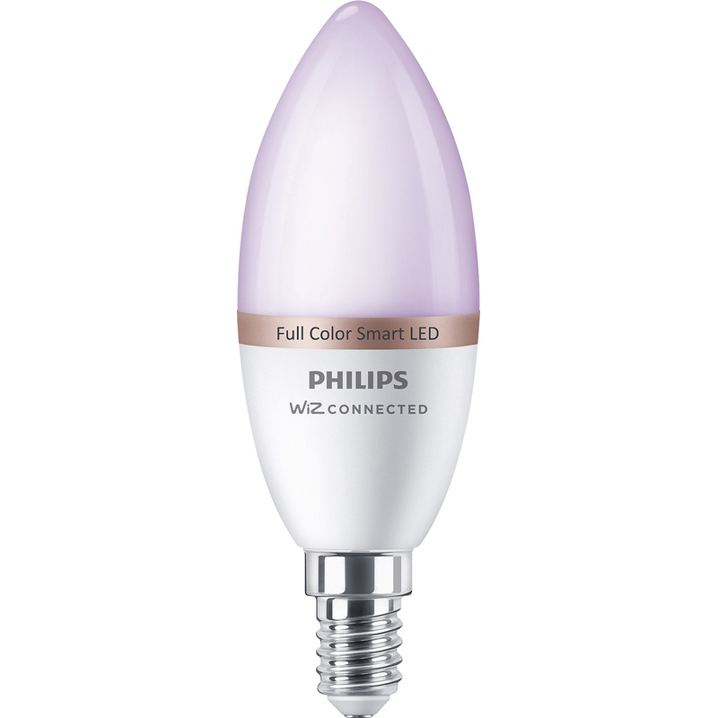 Philips WiZ LED C37 Colour Smart Light Bulb E14 40W