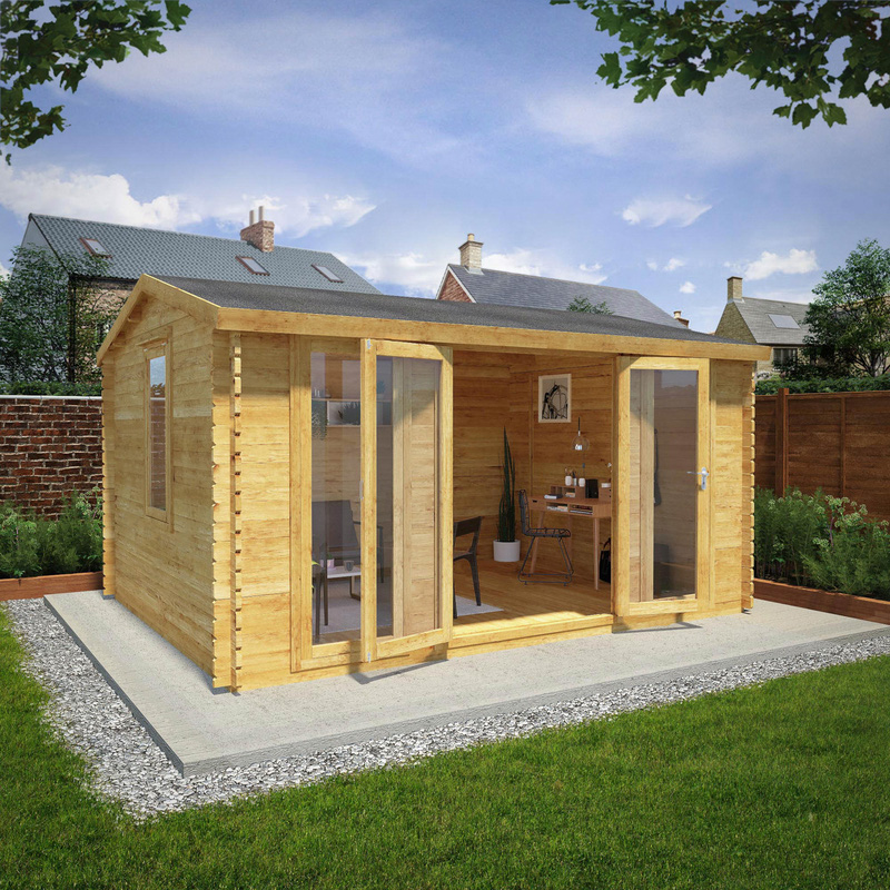 Mercia Home Office Director Log Cabin 4m x 3m - 44mm Double Glazed