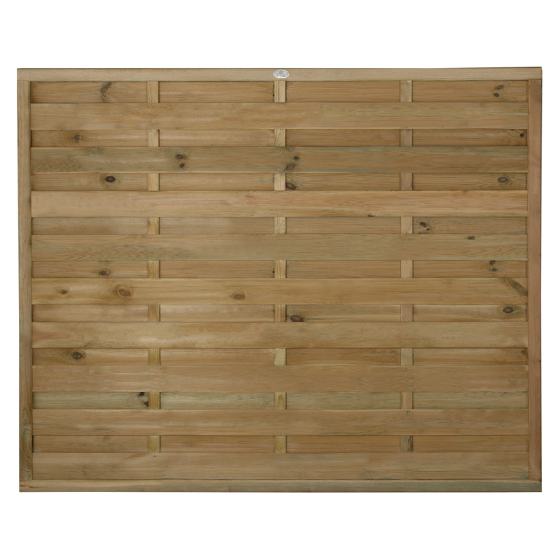 Forest Garden Pressure Treated Horizontal Hit & Miss Fence Panel 6' x 4'