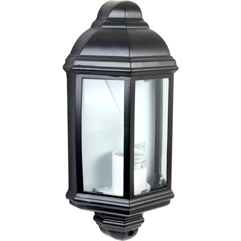 Victorian Style IP33 Half Lantern Black 60W ES