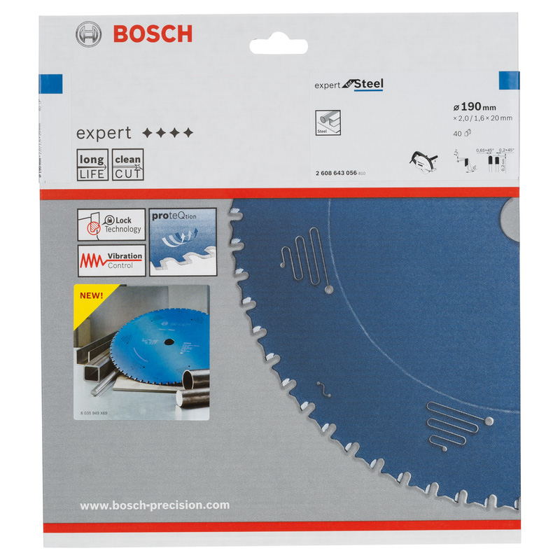 Bosch EXPERT Steel Circular Saw Blade 190 x 20 x 40T
