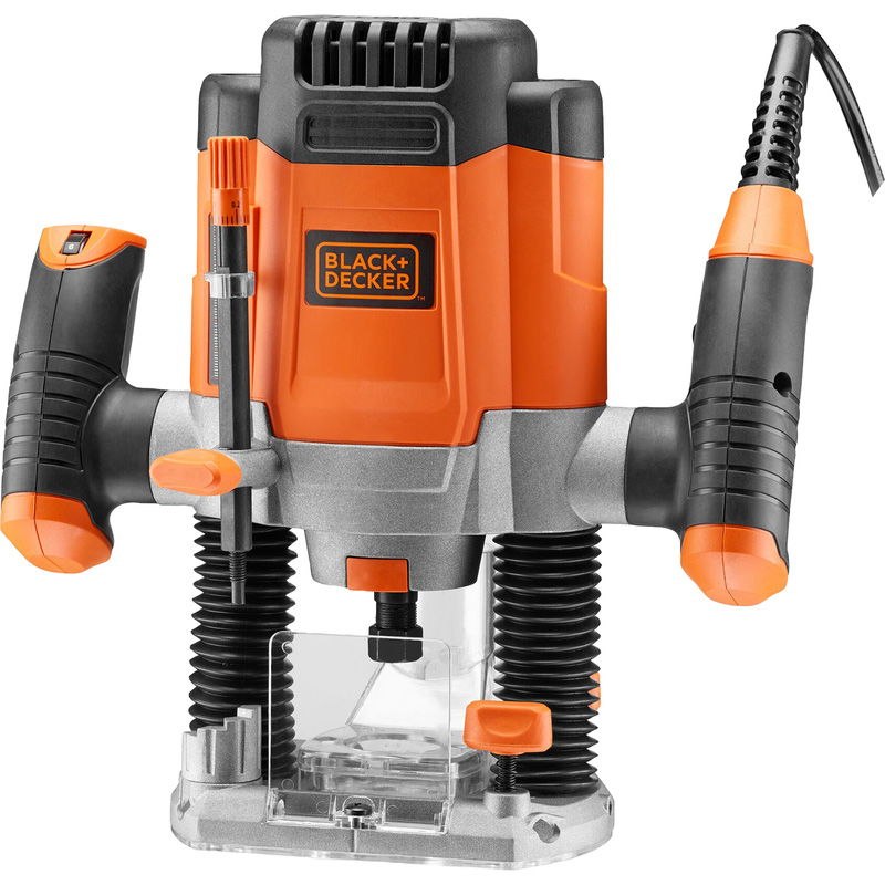 Black & Decker 1200W 1/4in Plunge Router +6 Bits 230V