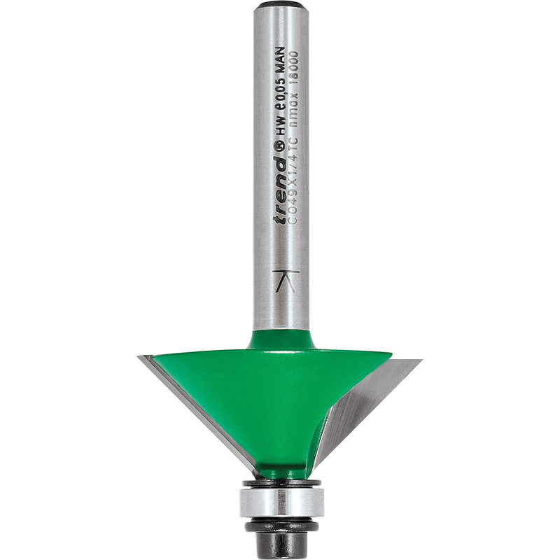 Trend 1/4" Chamfer Router Cutter 45° 12.7mm