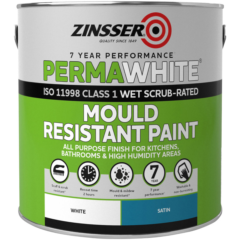 Zinsser Perma White Self-Priming Interior Paint Satin White 2.5L