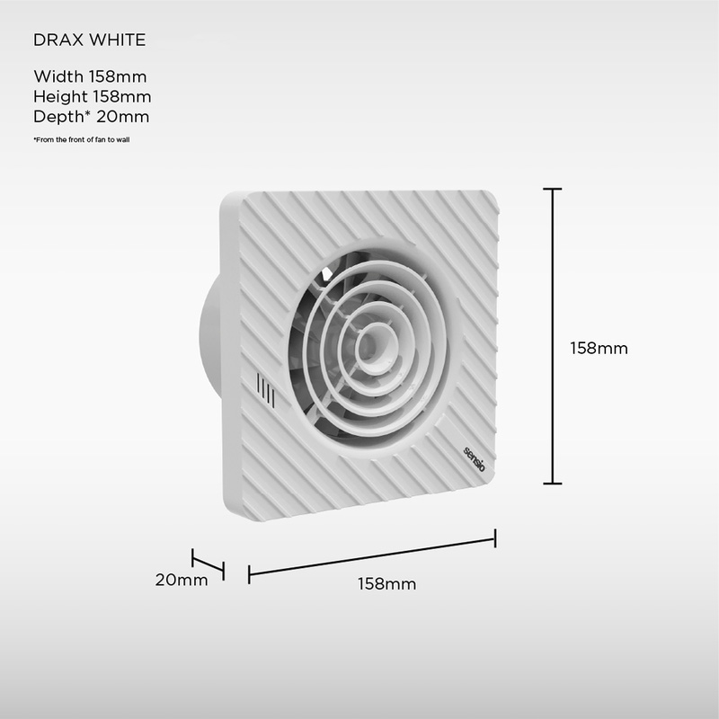 Sensio Drax Wall Ventilation Fan White 100mm