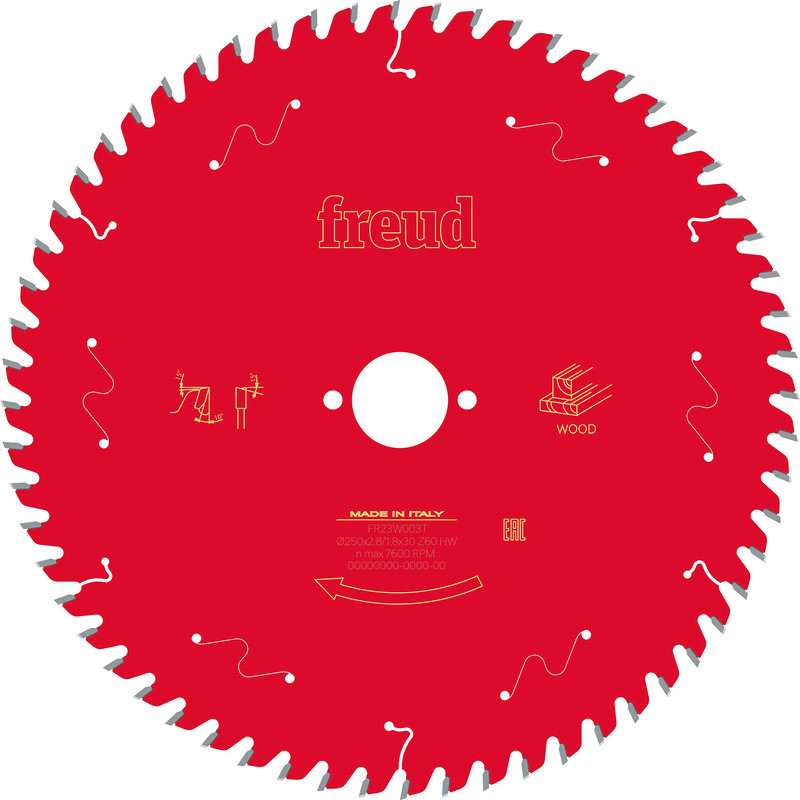 Freud Circular Saw Blade 250 x 30 x T60