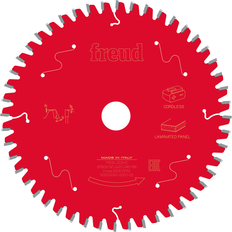 Freud Cordless Laminated Panel Circular Saw Blade 160 x 20 x T48