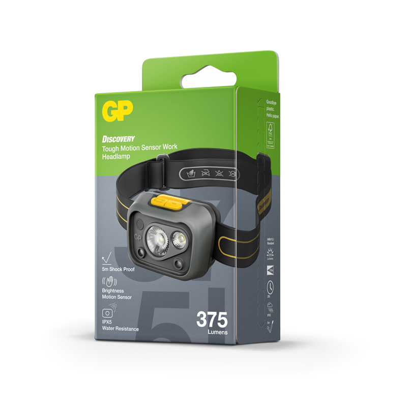 GP Discovery CHW54 Ultra Robust Work Light Pro Head Torch 375lm