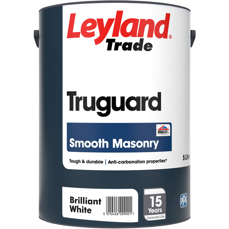 Leyland Trade Truguard Smooth Masonry Paint 5L Brilliant White