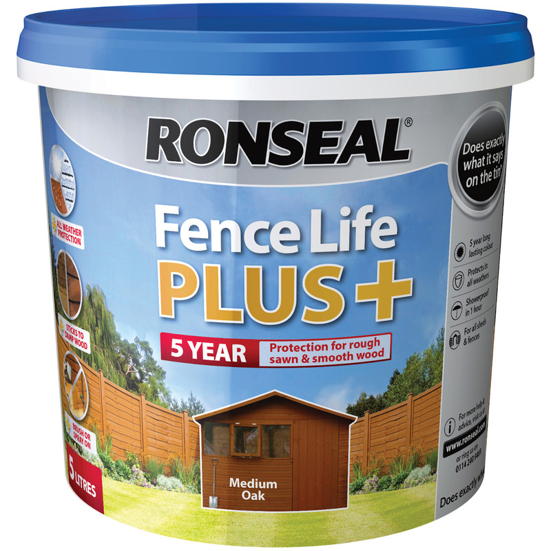 Ronseal Fence Life Plus 5L Medium Oak
