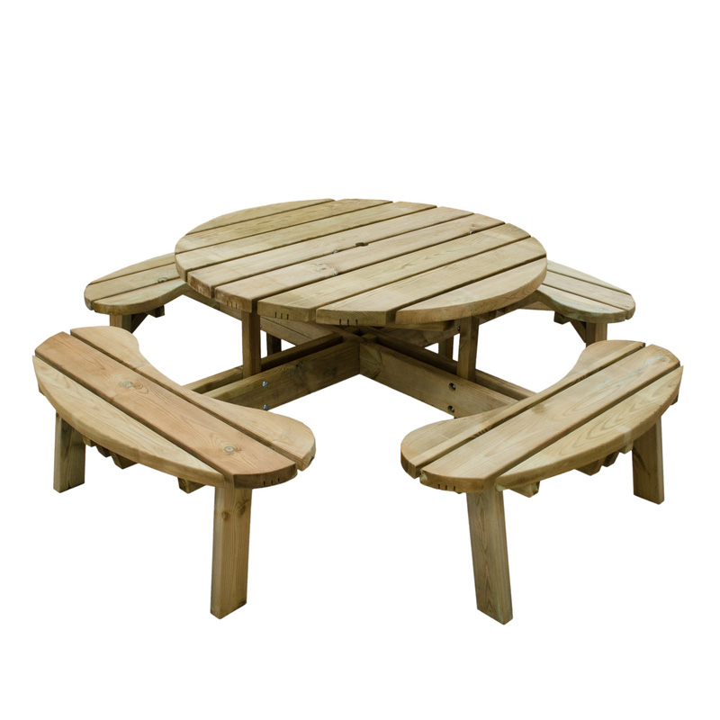 Forest Garden Circular Picnic Table 72cm(h) x 206cm(w) x 206cm(d)