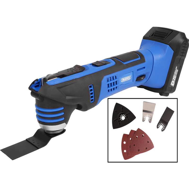 Draper D20 20V Li-ion Cordless Quick Change Multi Cutter 1 x 2.0Ah