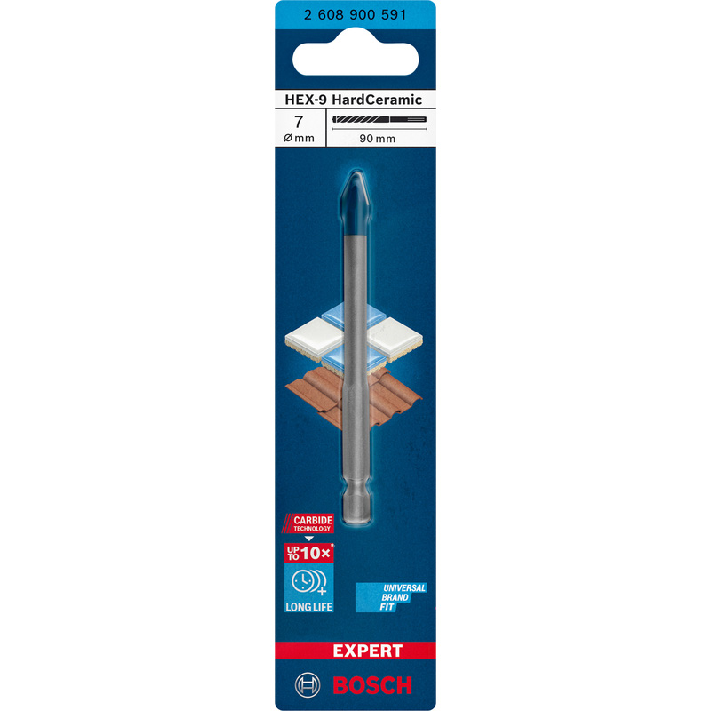 Bosch Expert HEX-9 Hard Ceramic Tile Drill Bit 7 x 90mm