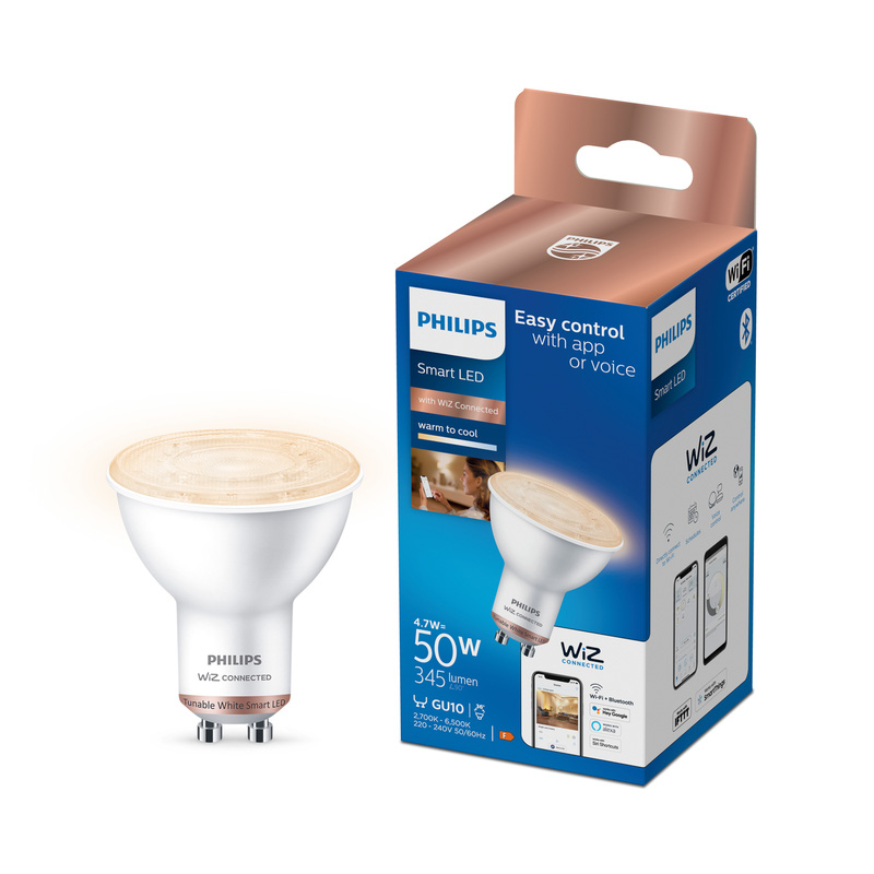 Philips WiZ LED GU10 Tunable White Smart Light Bulb 50W