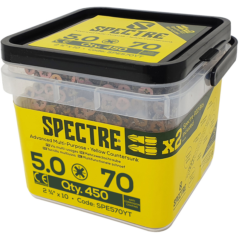 Spectre Woodscrew Tub 5.0x70mm