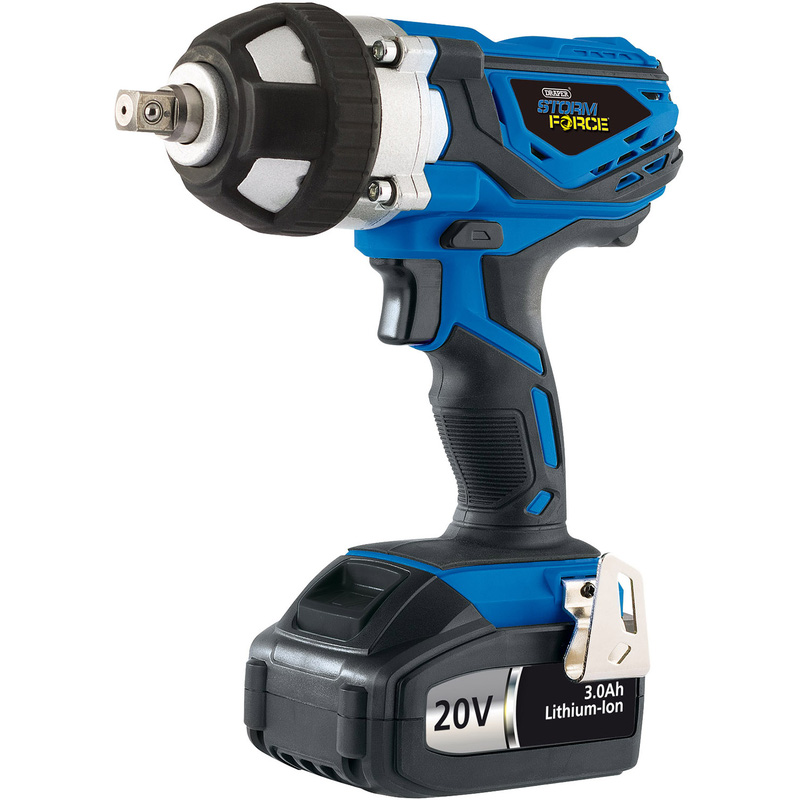 Draper Storm Force 20V Cordless Impact Wrench, 1/2" Sq. Drive 2 x 3.0Ah