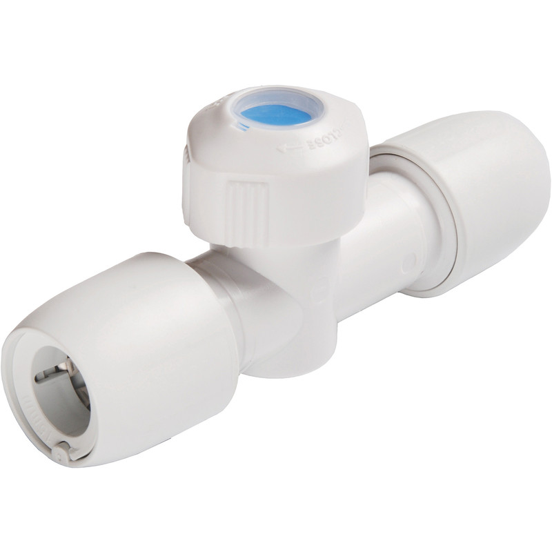 Hep2O Shut-Off Valve White 15mm