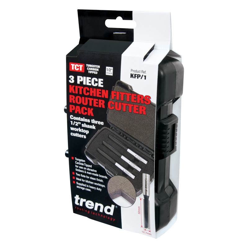 Trend 1/2" Kitchen Fitters Router Cutter Set 12.7 x 50mm