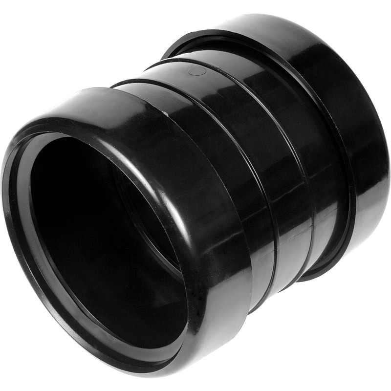 Coupling 110mm Double Socket Black