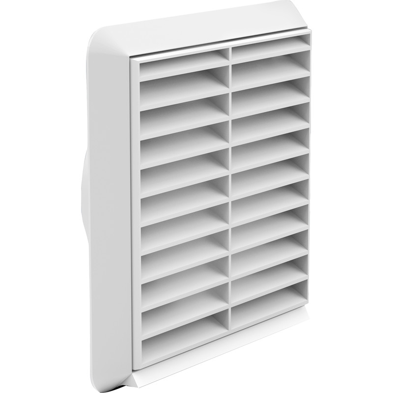 Square Ducting Louvred Grille 154 x 154mm White
