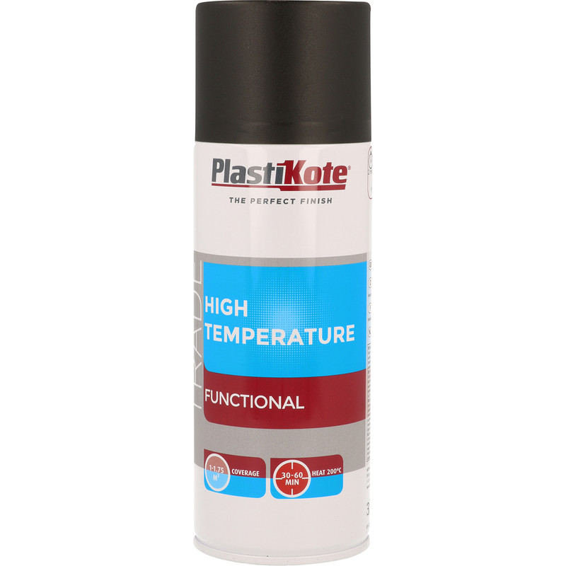 Plastikote High Temperature Spray Paint 400ml Black