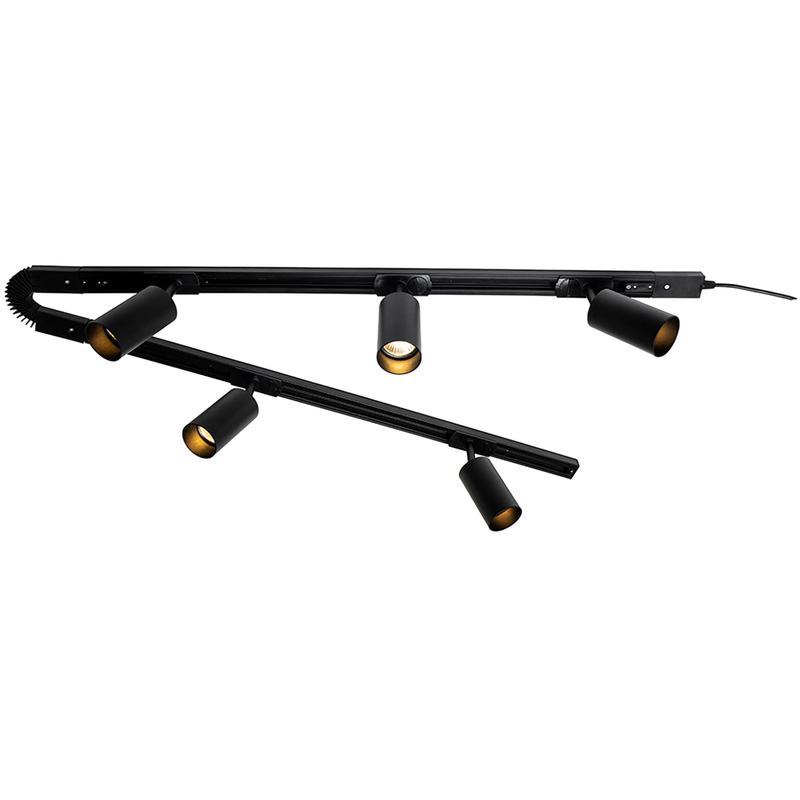 Inlight Cayo 5 Head Track Spotlight Kit Black