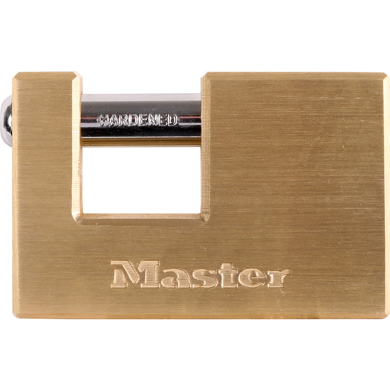 Master Lock Brass Rectangular Horizontal Padlock 76 x 11 x 14mm