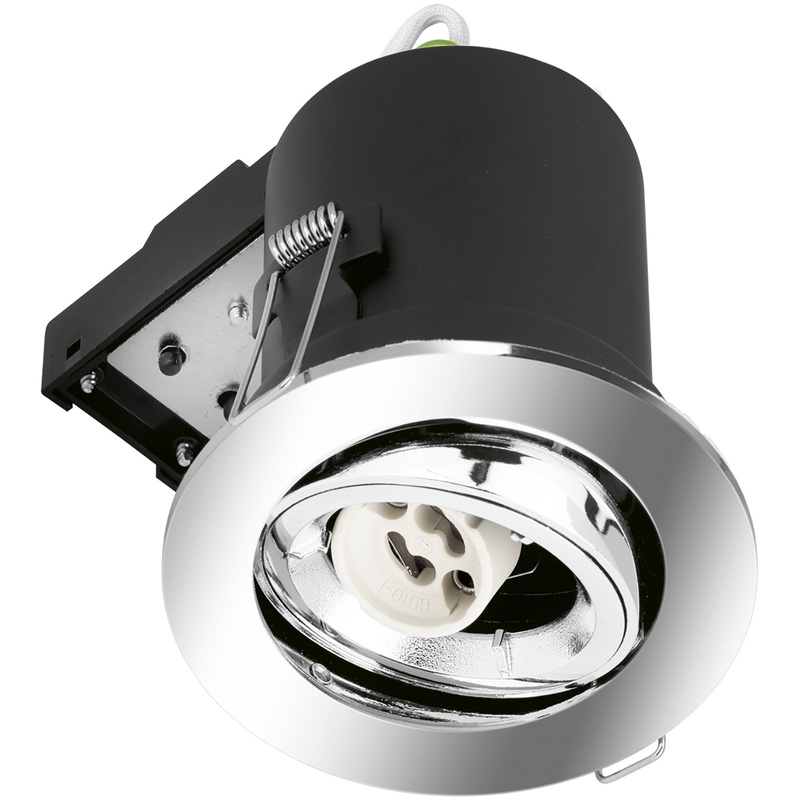 Fire Rated Cast Adjustable GU10 Downlight Chrome