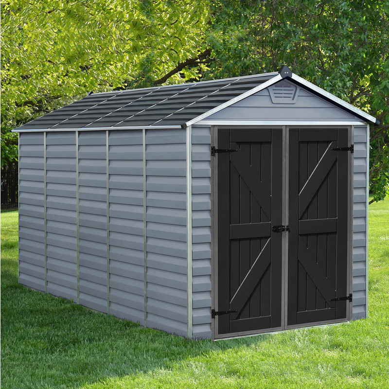 Rowlinson Palram Skylight Grey Deco Apex Shed 6 x 12
