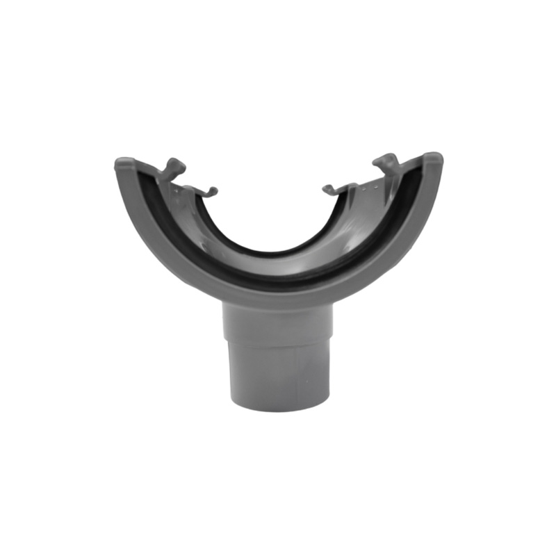 112mm Half Round Running Outlet Grey