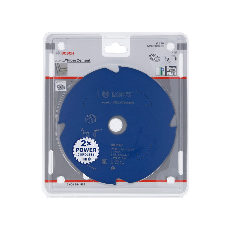 Bosch EXPERT Cordless Fibre Cement Circular Saw Blades 190 x 30 x 4T