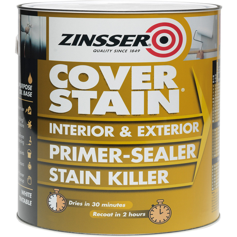 Zinsser Cover Stain Primer Paint White 2.5L