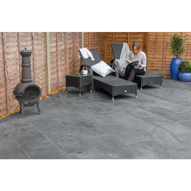 Marshalls Casarta Slate Paving Slabs Black 810 x 810 x 20mm